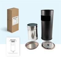 Afvalbak met asbak BRASQ 11 liter AT500 zwart-4
