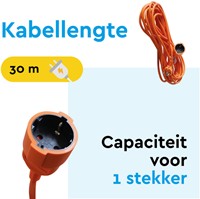 Verlengkabel BRASQ 30m oranje-2