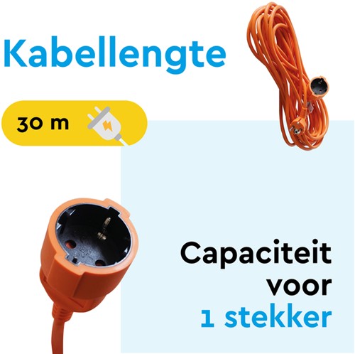 Verlengkabel BRASQ 30m oranje-2