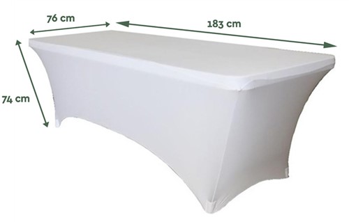 Tafelrok BRASQ 183x76x74cm wit-2