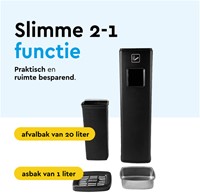 Afvalbak met asbak BRASQ 20 liter AT400 zwart-1