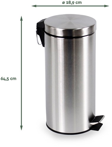 Pedaalemmer BRASQ 30 liter rvs-2