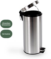 Pedaalemmer BRASQ 30 liter rvs-1