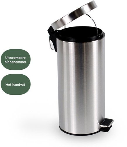 Pedaalemmer BRASQ 30 liter rvs-1