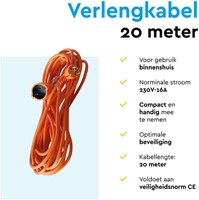Verlengkabel BRASQ 20m oranje-1