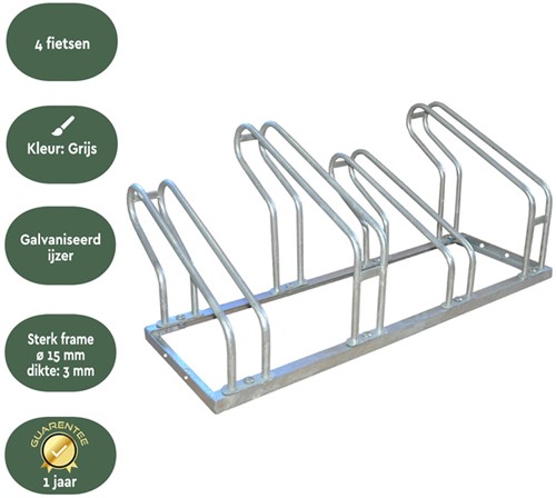 Fietsenrek BRASQ  4 fietsen BS400 zilver-3