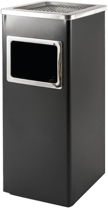 Afvalbak met asbak BRASQ 16 liter AT600 zwart