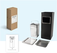 Afvalbak met asbak BRASQ 16 liter AT600 zwart-3