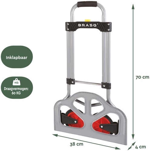 Steekwagen BRASQ Inklapbaar HT60 incl. bagagespin 60Kg-2