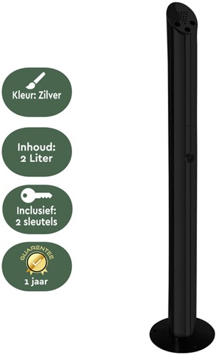 Asbak staand BRASQ AT300 RVS zwart-3