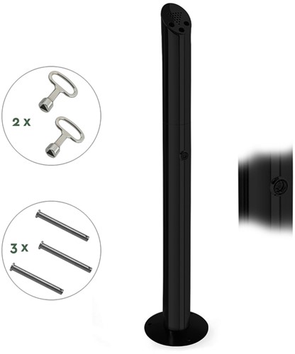 Asbak staand BRASQ AT300 RVS zwart-1