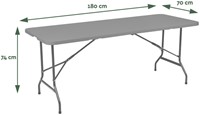 Vouwtafel BRASQ 180x70x74cm FT180 grijs-2
