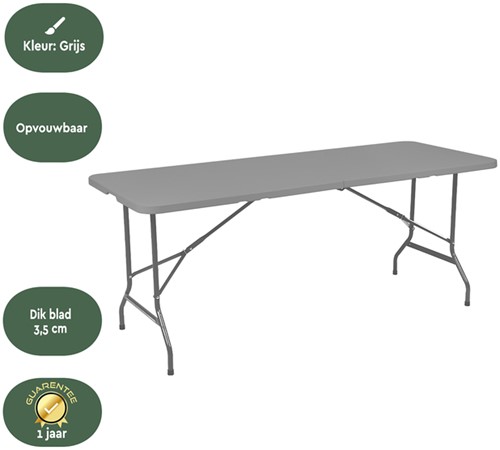 Vouwtafel BRASQ 180x70x74cm FT180 grijs-3
