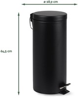 Pedaalemmer BRASQ 30 liter zwart-2