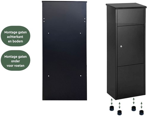 Pakketbrievenbus BRASQ 105x38x24cm PB400 Zwart-1