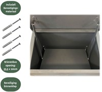 Pakketbrievenbus BRASQ 105x38x24cm PB400 Zwart-2