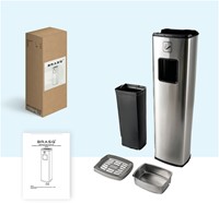 Afvalbak met asbak BRASQ 20 liter AT400 rvs-4