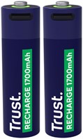 Batterij Trust USB-C oplaadbaar AA 2 stuks