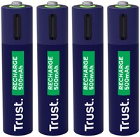 Batterij Trust USB-C oplaadbaar AAA 4 stuks