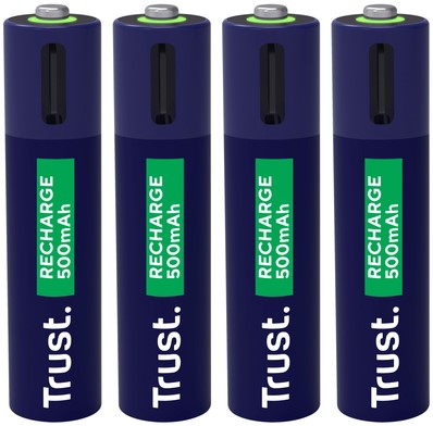 Batterij Trust USB-C oplaadbaar AAA 4 stuks