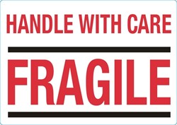 Waarschuwingsetiket IEZZY handle with care fragile 100mmx70mm 500 stuks