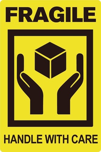 Waarschuwingsetiket IEZZY fragile handle with care 50,8mmx76,2mm 200st