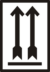 Waarschuwingsetiket IEZZY pijl omhoog 70x100mm 500 stuks