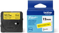 Labeltape Brother P-touch Btag-631 standaard 12mm zwart op geel-3