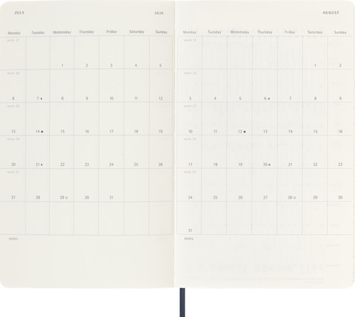 Agenda 2025/2026 Moleskine 18M Planner Weekly 7dagen/1pagina large sc sapphire blue-1