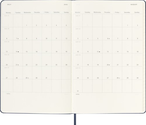 Agenda 2025/2026 Moleskine 18M Planner Weekly 7dagen/1pagina large hc sapphire blue-1