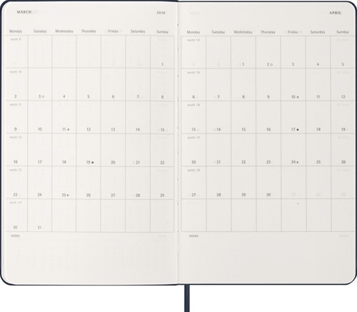 Agenda 2026 Moleskine 12M Planner Weekly 7dagen/1pagina large hc sapphire blue-1
