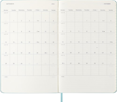 Agenda 2026 Moleskine 12M Planner Weekly 7dagen/1pagina large hc aquamarine-1