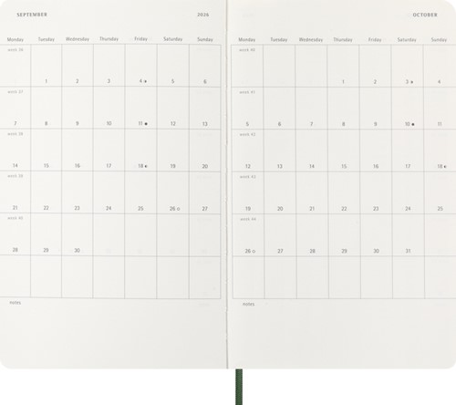 Agenda 2026 Moleskine 12M Planner Weekly 7dagen/1pagina large sc myrtle green-1