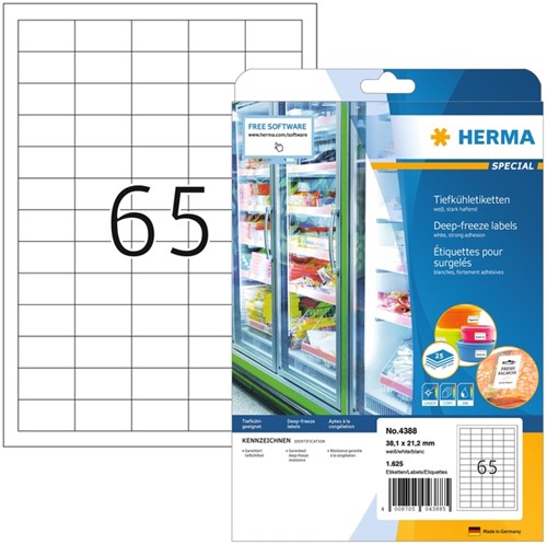 Etiket HERMA 4388 38.1x21.2mm diepvries wit 1625 stuks