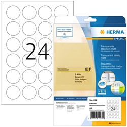 Etiket HERMA 4236 rond 40mm transparant 600 stuks