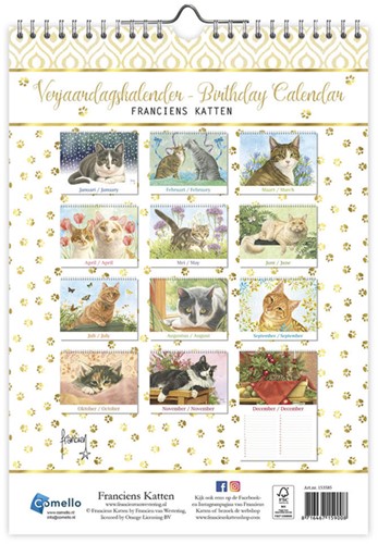 Verjaardagskalender Franciens Katten "Jeroen" A4-3