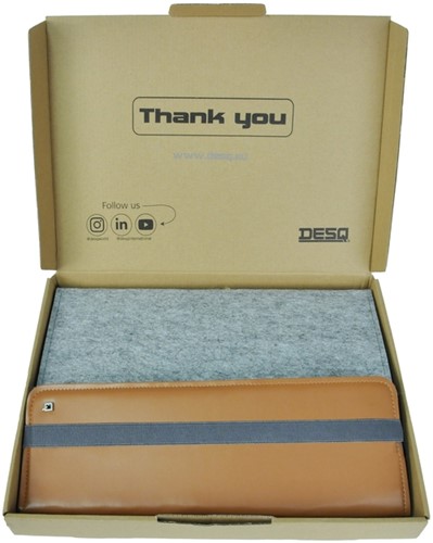 Schrijfmap DESQ A4 vilt met papierclip en elastiek sluiting grijs-5