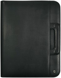 Schrijfmap DESQ A4 kunstleder met rits en handvatten zwart