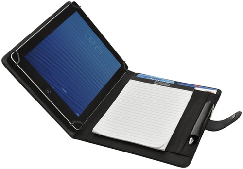 Schrijfmap DESQ voor tablet 7"-10" met sluitclip zwart-2