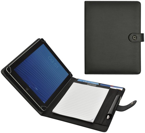 Schrijfmap DESQ voor tablet 7"-10" met sluitclip zwart-3