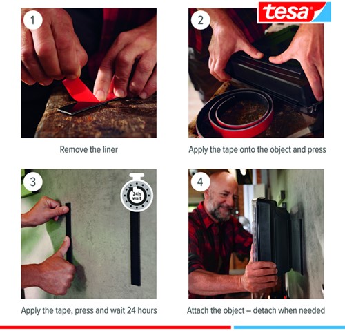 Klittenband tesa Ultra Power Lock Tape 100cmx25mm zwart-2