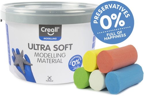 Klei Creall Play-it Ultra Soft helder  rood/blauw/groen/geel/wit 1100 gram-2