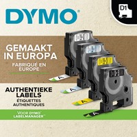 Labeltape Dymo LabelManager D1 polyester 12mmx7m wit op zwart  20 stuks-3