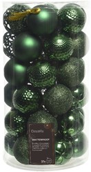 Kerstballen Decoris assorti dennengroen koker à 37 stuks