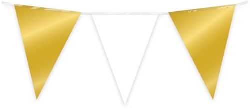 Party Flag Foil Gold and white