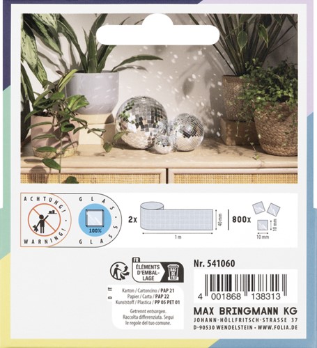 Mozaieksteentjes Folia zilver zelfklevend 10x10mm-3