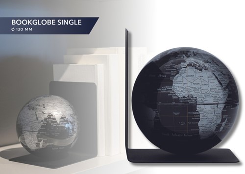 Boekensteun Troika met magnetische globe 13cm zwart-zilver-3