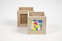 Pennenbakje Creativ Company 10x10x10cm hout-3