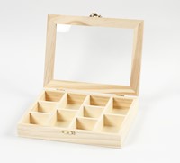 Doos Creativ Company 15.5x20.5x3.5cm hout met glazen deksel-2