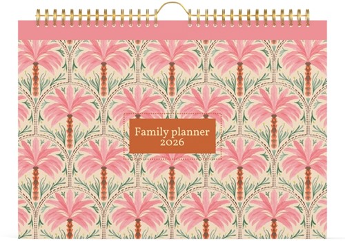 Familiekalender 2026 Lannoo 310x220 Exotic palms 7dagen/1pagina roze